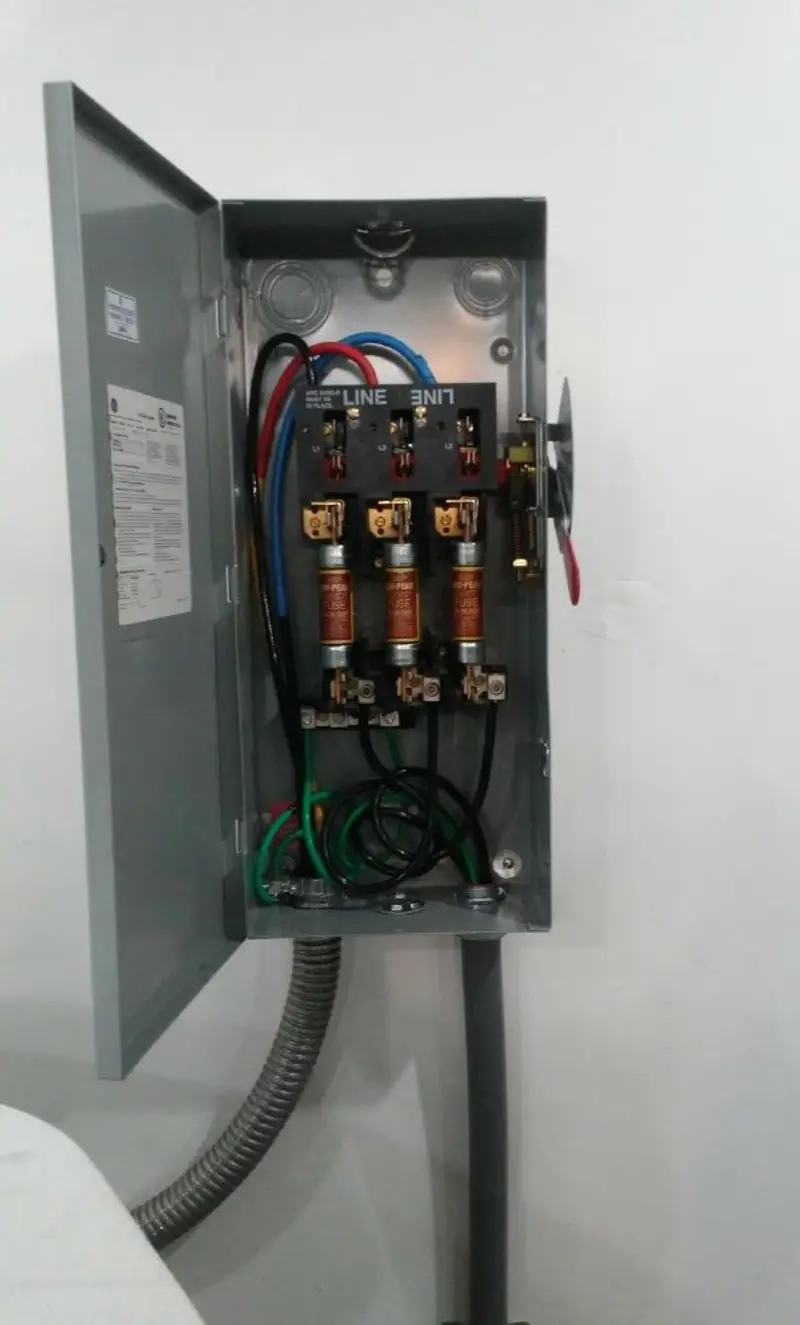 Three-phase disconnect switch installed for Electrical Wiring & Rewiring in Sierra Ridge